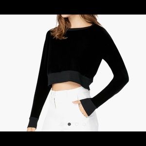 Beyond Yoga Cropped Velvet Pullover
